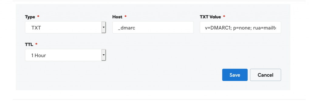 Как добавить dmarc в dns