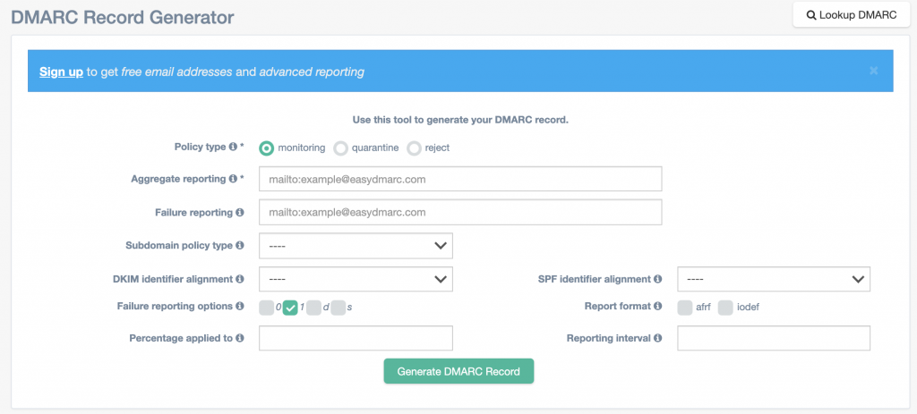 DMARC-record-generator