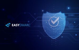 EasyDMARC logo on a dark-blue background