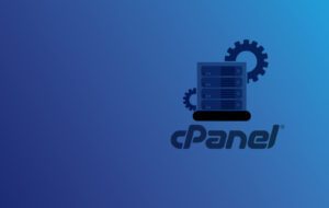 cPanel written on a blue background