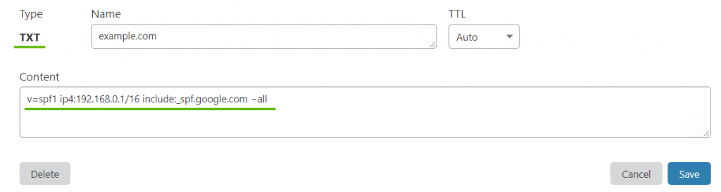 CloudFlare-SPF-Include-Google