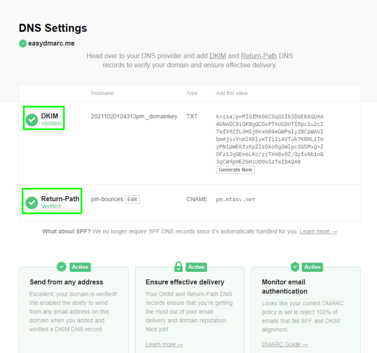 PostMark SPF and DKIM Setup: Step by Step | EasyDMARC