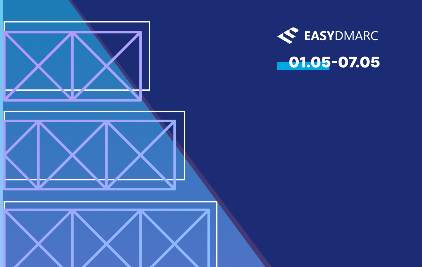 EasyDMRC logo and a date on a blue background