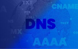 txt, DNS, AAAA, ptr and other texts written on a blue background