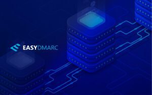 EasyDMARC logo on a blue background