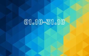 01.10-31.10. Date on a blue and yellow background