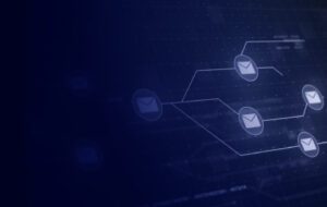 Email images on a dark-blue background