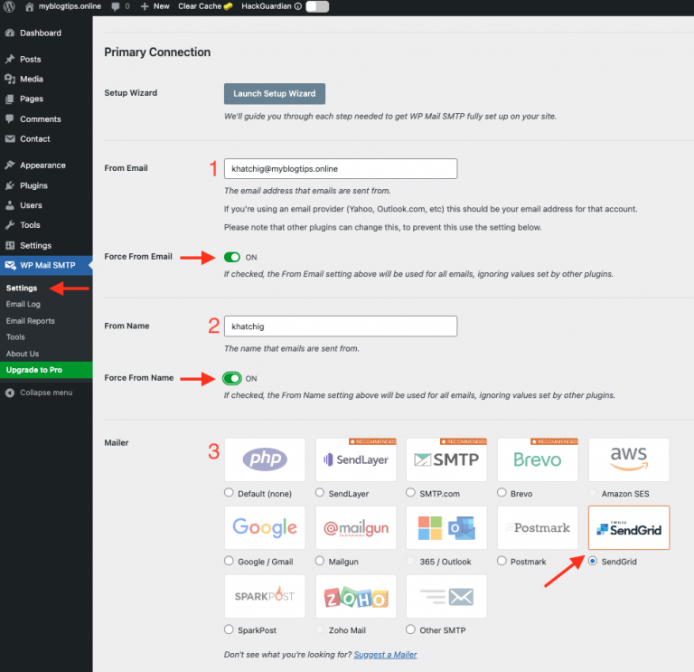 Configuring the WP Mail SMTP Plugin |EasyDmarc