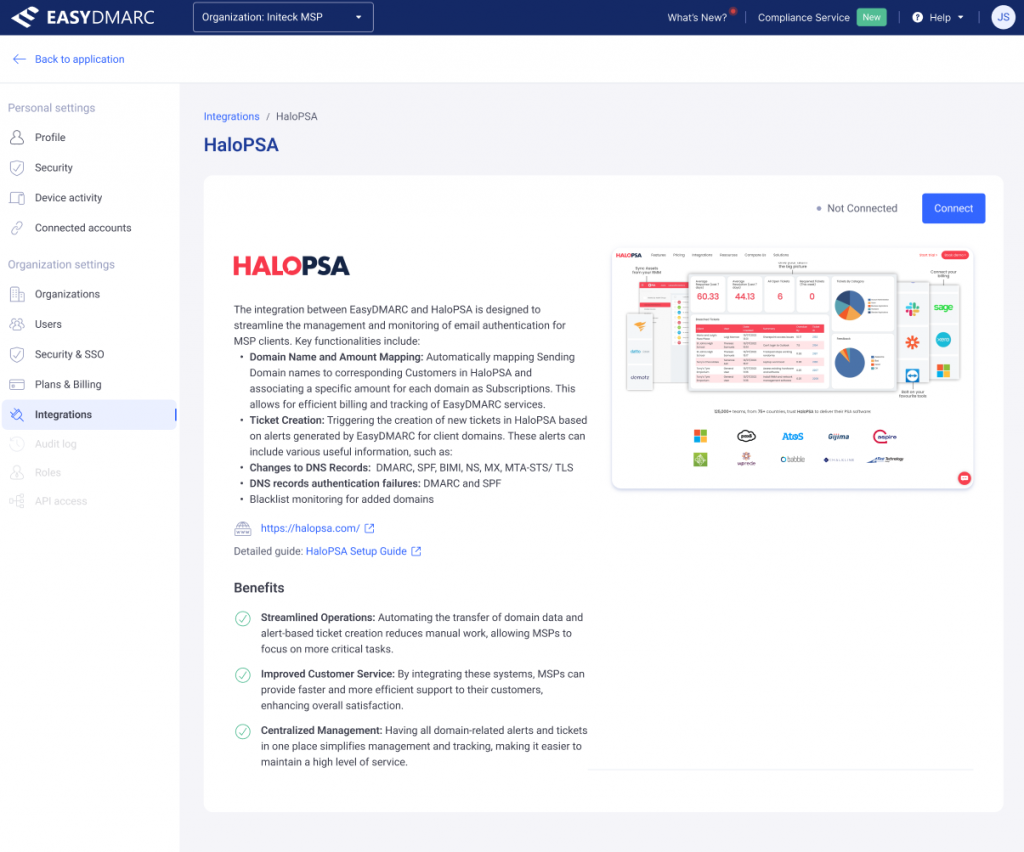 HaloPSA Landing Page