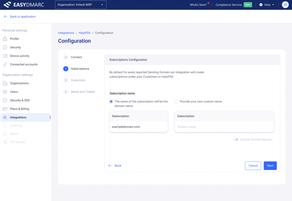 HaloPSA Configurations