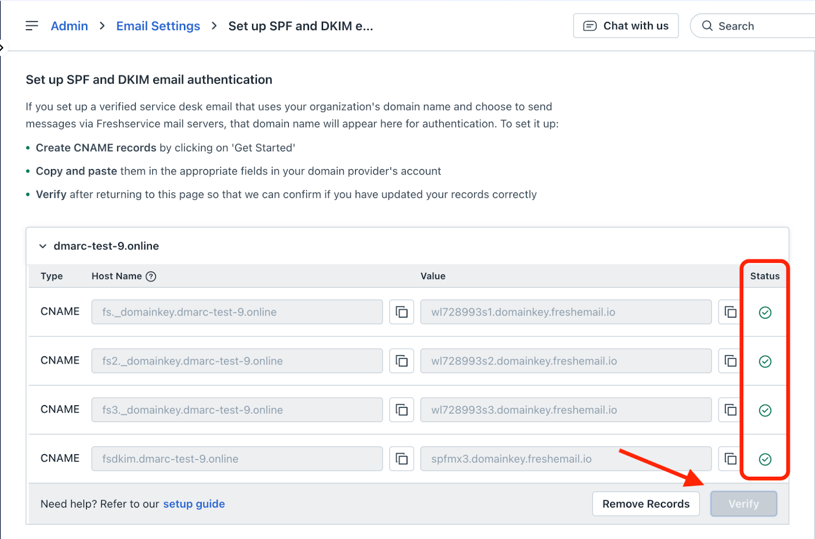 SPF & DKIM Setup for FreshService | EasyDMARC