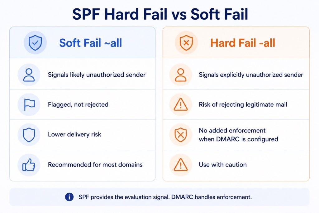 SPF Hard Fail vs Soft Fail