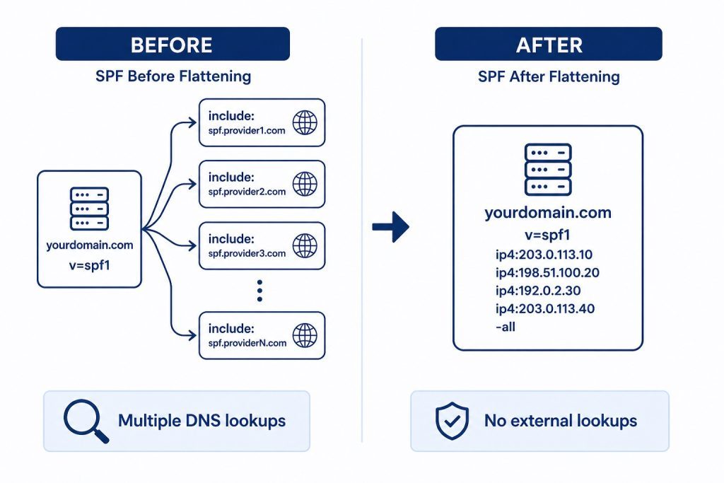 SPF before flattening vs SPF after flattening