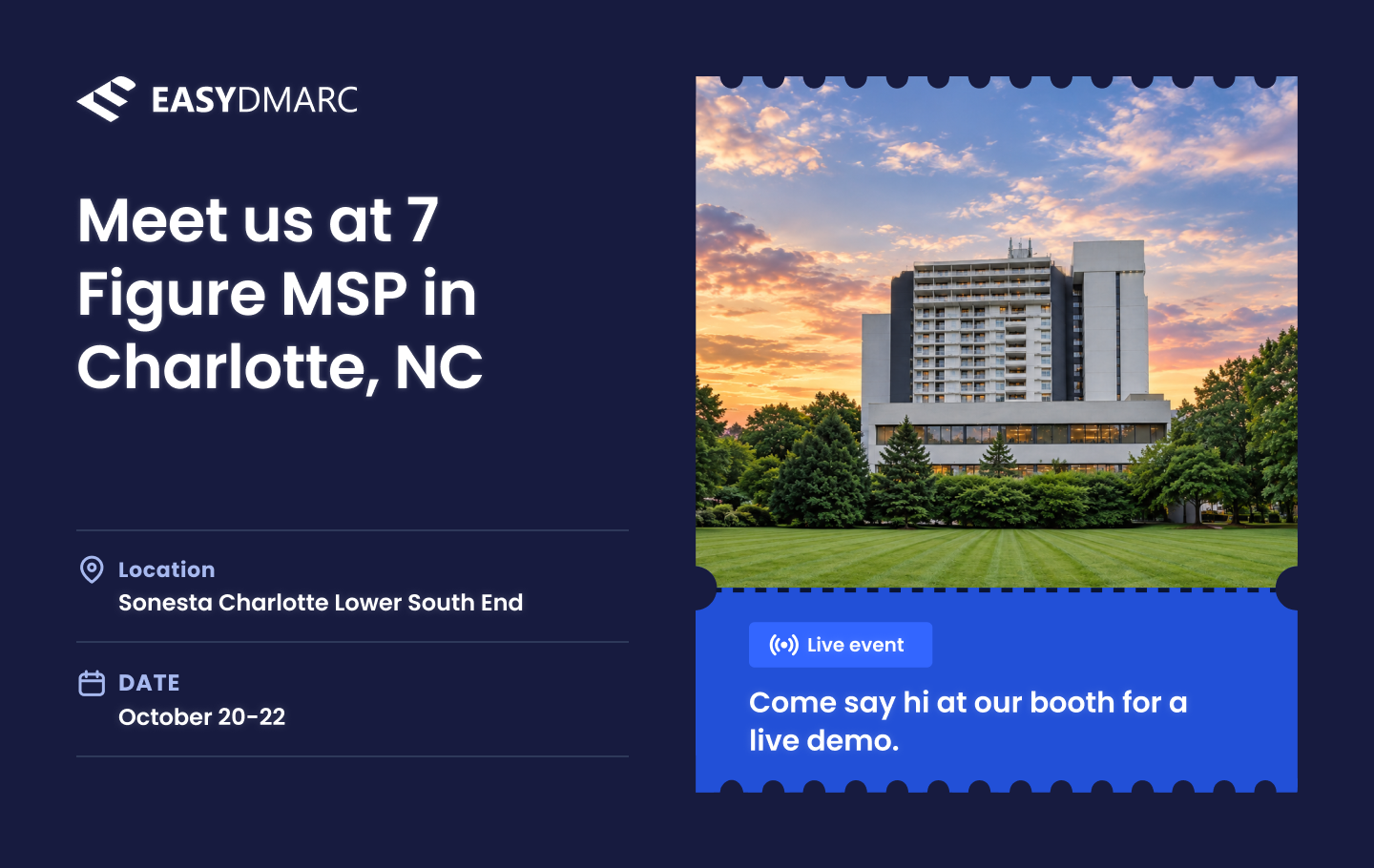 Meet EasyDMARC at 7 Figure MSP 2026 | Booth NC 28217