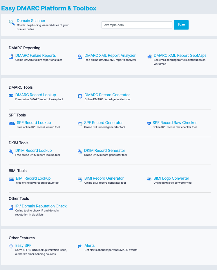 easydmarc tools for email and domain protection