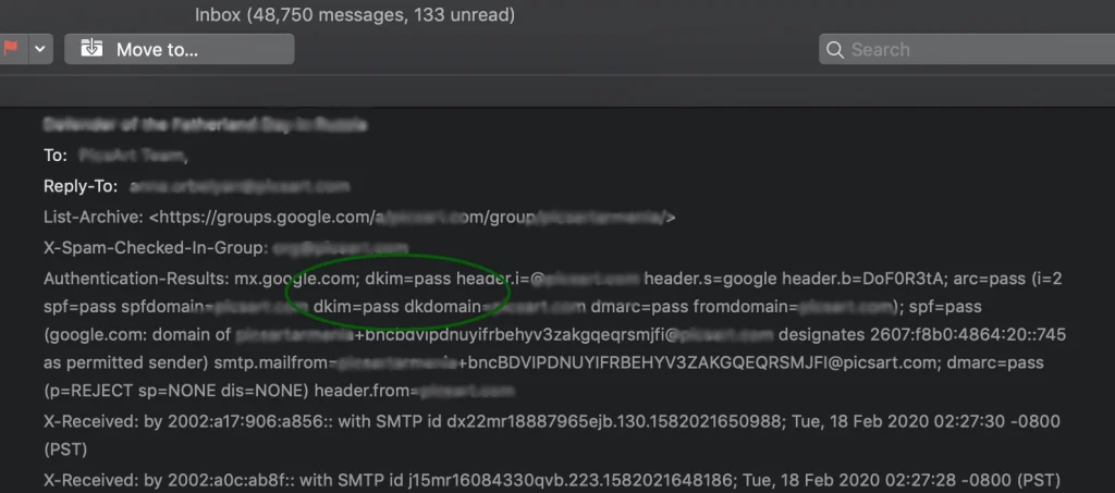 DKIM-check-pass-in-client's-email-header
