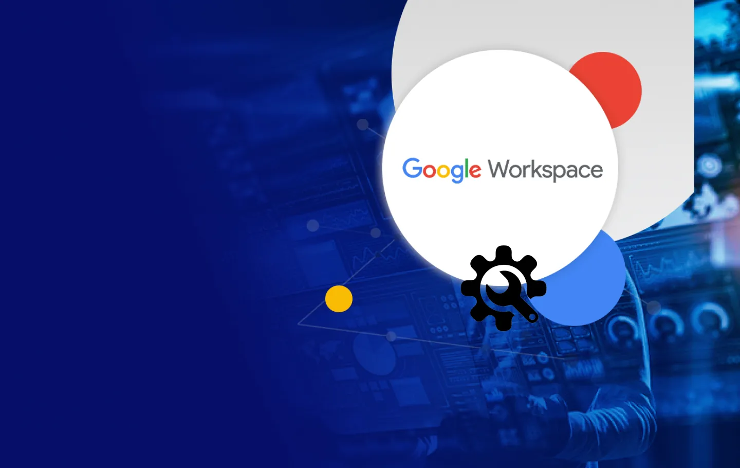 Google Workspace written on a blue background