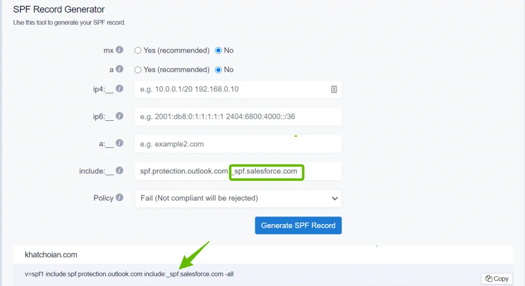 Salesforce-Deliverability-SPF-Alignment-Generator-SPF-record-generator