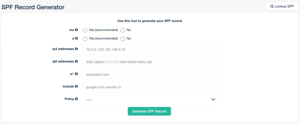 SPF-record-generator