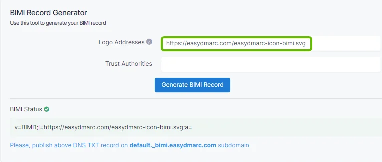 BIMI record generator