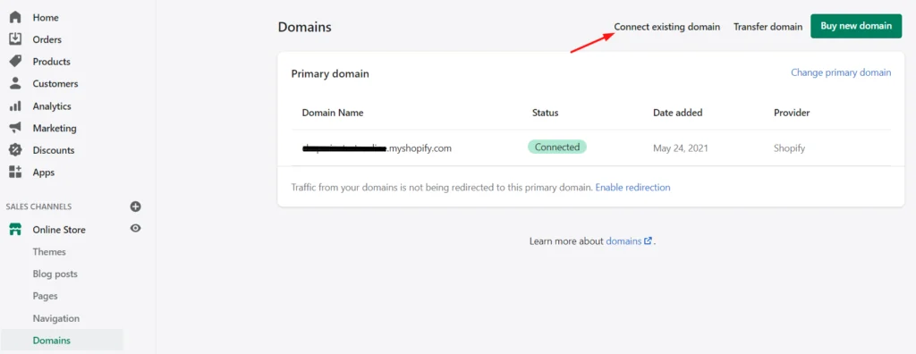 Shopify Setting up Domain