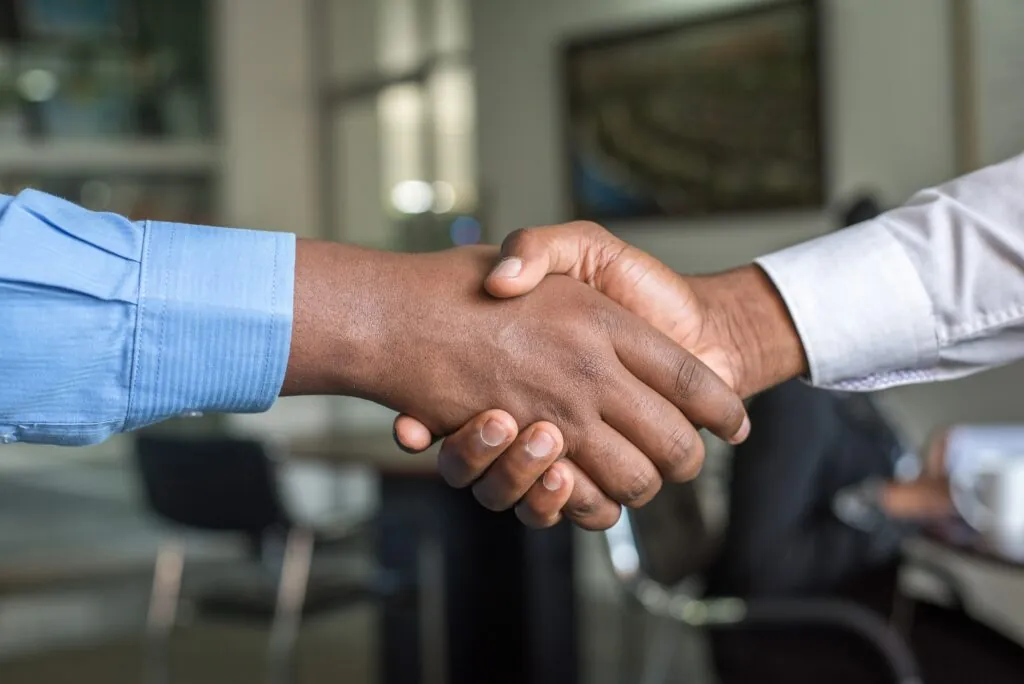 Handshake establishing trust between npc and donor