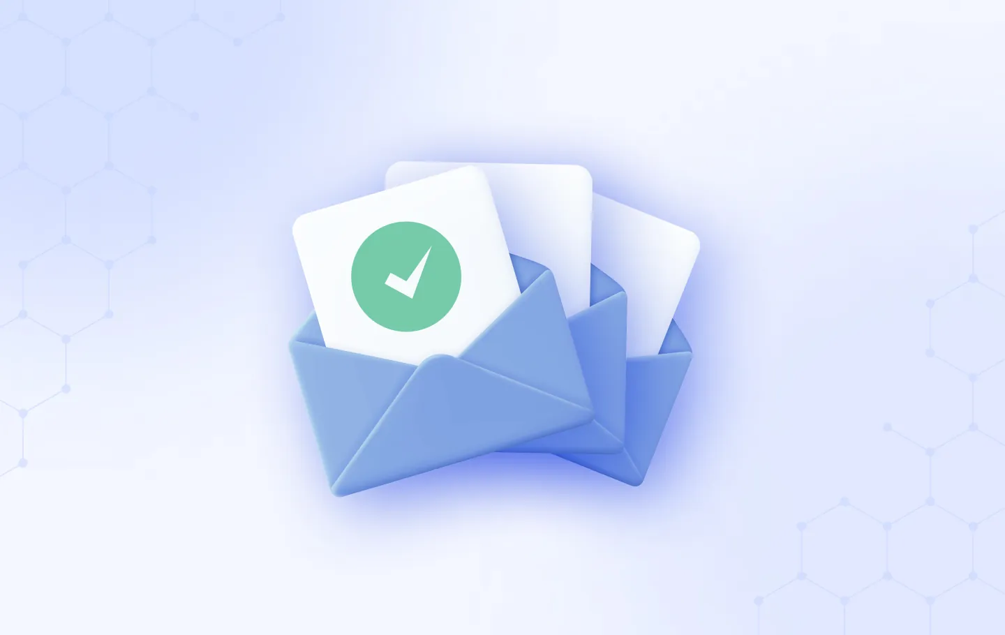 Illustration showing valid email list depicted as green tick.
