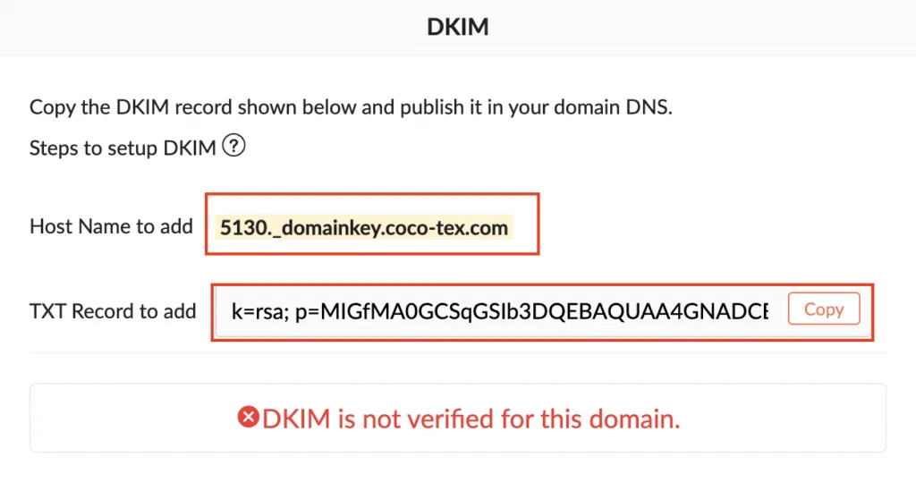 Zoho Campaigns SPF and DKIM Setup EasyDMARC