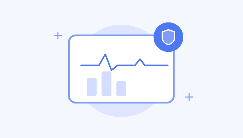 Security shield over a performance chart